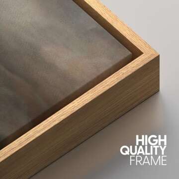 SIGNFORD Framed Canvas Print Wall Art Set Tranquil Lake at Dusk Illustration Modern Art Decorative Nordic Minimal Zen for Living Room, Bedroom, Office - 24"x36"x3 Natural