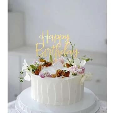 Happy Birthday Cake Topper - Elegant Keepsake for Celebrations