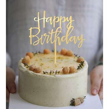 Happy Birthday Cake Topper - Elegant Keepsake for Celebrations