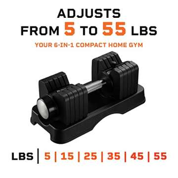 Lifepro Adjustable Dumbbells Set/Single - 15lb 43lb 55lb 90lb 25 lb Dumbbell Sets with Rack - Quick ...