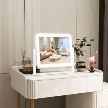 ROLOVE 14"×12" LED Makeup Mirror with Smart Touch Control