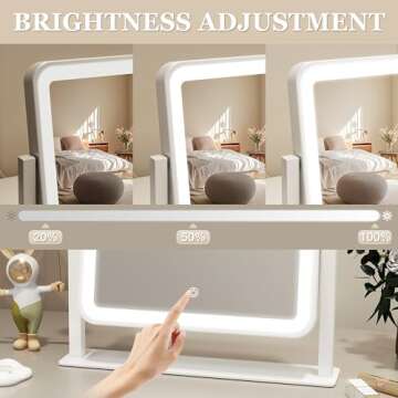 Compact ROLOVE Vanity Mirror with Smart LED Lights