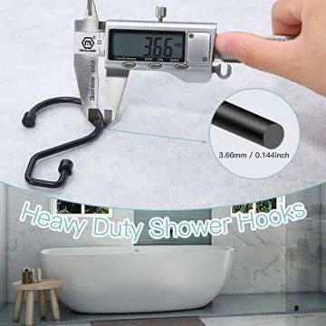 Goowin Rustproof S Shape Shower Curtain Hooks - 12 Pcs