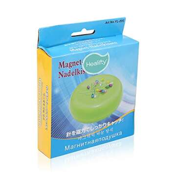 Healifty Magnetic Sewing Pincushion Paper Clip Holder for Push Pins Sewing Needles Hair Bobby Pins (Pink)