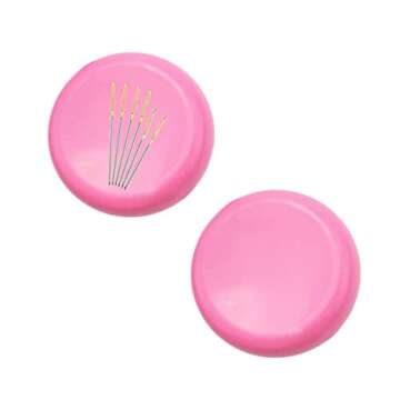 Healifty Magnetic Sewing Pincushion Paper Clip Holder for Push Pins Sewing Needles Hair Bobby Pins (Pink)