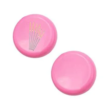 Healifty Magnetic Sewing Pincushion Paper Clip Holder for Push Pins Sewing Needles Hair Bobby Pins (Pink)