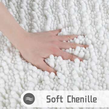Yimobra Bath Rug Mat, 32 x 20, Soft Shaggy Non-Slip Chenille Bathroom Rugs, Large Size, Super Absorb...