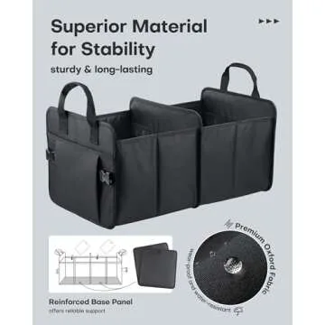 HOTOR Trunk Organizer for Car - Water-Resistant Car Organizer, Trunk Organizer for SUV, Multi-Compar...