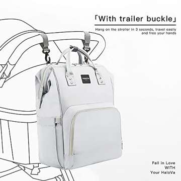 Stylish HaloVa Diaper Bag - Waterproof & Spacious 2-in-1
