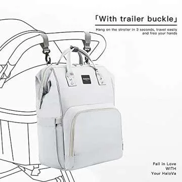 Stylish HaloVa Diaper Bag - Waterproof & Spacious 2-in-1