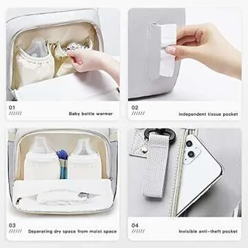 Stylish HaloVa Diaper Bag - Waterproof & Spacious 2-in-1