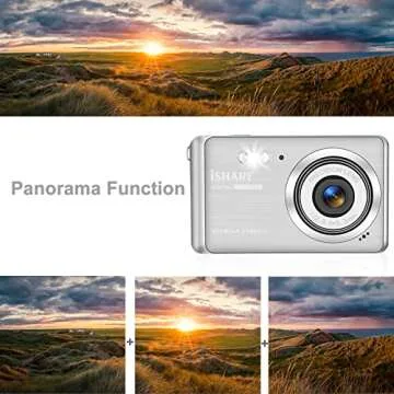 YEEIN Digital Camera, Rechargeable 30MP Point and Shoot Camera with 32GB Card 18X Digital Zoom, Compact Camera for Kids Teens Aldults Elders (Silver)
