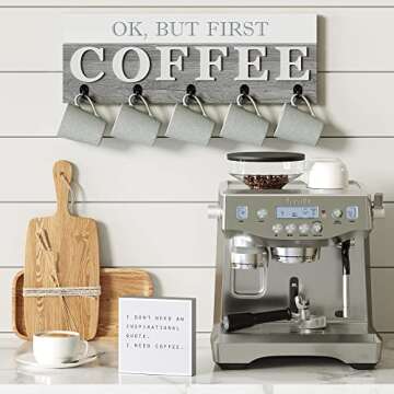 Barnyard Designs Coffee Sign, Inspirational Wood Box Sign, Funny Office Kitchen Desk Decoration Home Decor Gift for Women or Men (Need Coffee)