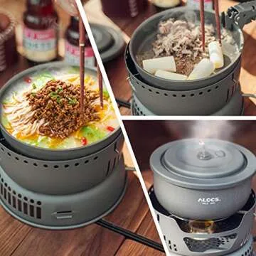 ALOCS Camping Cookware Set, Portable Outdoor Cooking Gear