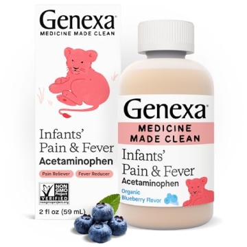 Genexa Infant Acetaminophen, Dye Free, Organic Blueberry Flavor