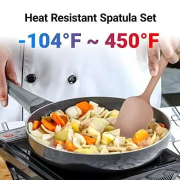 JLiup Silicone Spatula Set of 6, Heat Resistant Rubber Spatulas, Nonstick and Food Grade Kitchen Utensils, Easy to Clean and Dishwasher Safe for Baking, Cooking, and Mixing (Reddish Brown) Christmas