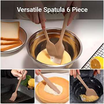 JLiup Silicone Spatula Set of 6, Heat Resistant Rubber Spatulas, Nonstick and Food Grade Kitchen Utensils, Easy to Clean and Dishwasher Safe for Baking, Cooking, and Mixing (Reddish Brown) Christmas