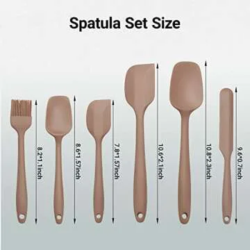 JLiup Silicone Spatula Set of 6, Heat Resistant Rubber Spatulas, Nonstick and Food Grade Kitchen Utensils, Easy to Clean and Dishwasher Safe for Baking, Cooking, and Mixing (Reddish Brown) Christmas