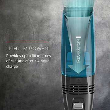 Remington Hc6550 Cordless Vacuum Haircut Kit, Vacuum Beard Trimmer, Hair Clippers for Men, 18Piece