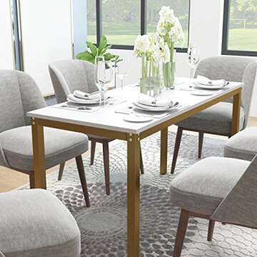 Teraves Computer Desk/Dining Table Office Desk Sturdy Writing Workstation for Home Office (55.11“,...