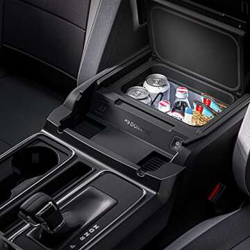 Dometic CCF-T Center Console Refrigerator - Dual USB Charging Port with Soft Touch User Interface Unit - Low Noise & Energy Consumption,7.5L 12V Powered Fridge for Ford