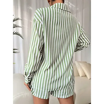 Floerns Women's Chic 2 Piece Striped Outfit for Summer