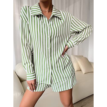 Floerns Women's Chic 2 Piece Striped Outfit for Summer