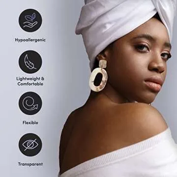 Lobe Miracle Plus Kit - Clear Earring Support Patches & Included Antiseptic Wipes - Earring Backs for Droopy Ears - Ear Care Products for Heavy Earring Support (60 Patches & 30 Swabs)