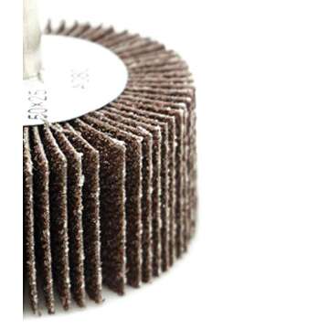Benchmark Abrasives 2" x 1" Aluminum Oxide Flap Wheel with 1/4" Shank Mounted, Perfect for Woodworki...