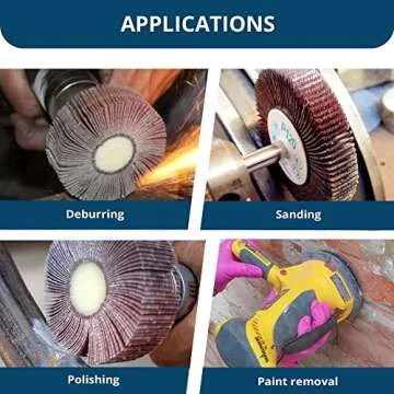 Benchmark Abrasives 2" x 1" Aluminum Oxide Flap Wheel with 1/4" Shank Mounted, Perfect for Woodworking Grinding Polishing Rust Paint Removal (10 Pack) - 60 Grit