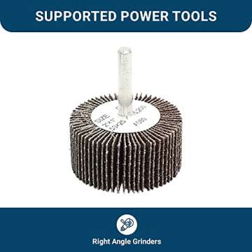 Benchmark Abrasives 2" x 1" Aluminum Oxide Flap Wheel with 1/4" Shank Mounted, Perfect for Woodworking Grinding Polishing Rust Paint Removal (10 Pack) - 60 Grit