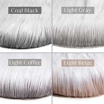 Ashler faux fur rug, Fluffy Shaggy Area Rug Ultra Soft 2 x 6 Feet Sheepskin Fur Rug, Frosted Bottom Beige Fuzzy Rug Machine Washable Shag Rug, Nursery Decor Throw Rugs for Bedroom, Living Room