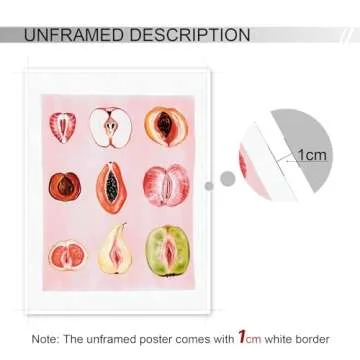 Funky Pink Poster, Sliced Feminine Fruit Wall Art