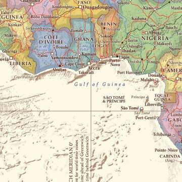 Global Mapping Antique Style World Map - Extra Large Rolled Canvas