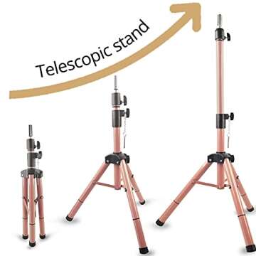 Smilco Wig Stand Tripod Mannequin Head Stand, Adjustable Heavy Duty Wig Head Stand for Cosmetology H...