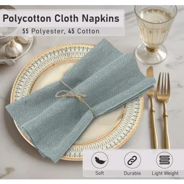 Reusable Army Green Cloth Napkins Set of 12