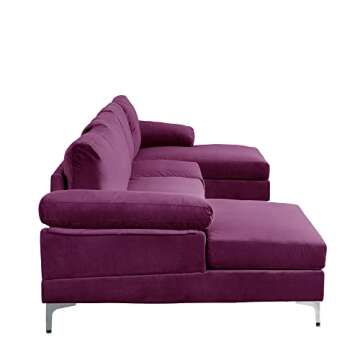 Casa Andrea Milano Modern Velvet Sectional Sofa - U-Shape