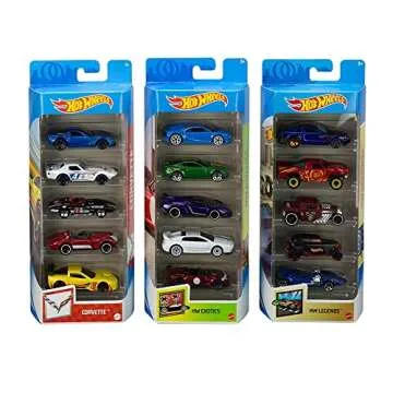 Hot Wheels Variety Fun 5 Pack Bundle of 15 1:64 Scale Vehicles with 3 Themes - Corvette, Exotics, & Legends - for Collectors & Kids 3 Years Old & Up [Amazon Exclusive]