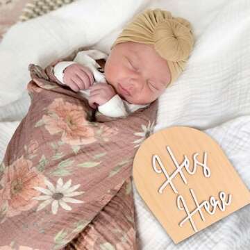 Vgaruint Wooden Gender Reveal Announcement Photo Prop