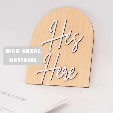 Vgaruint Wooden Gender Reveal Announcement Photo Prop