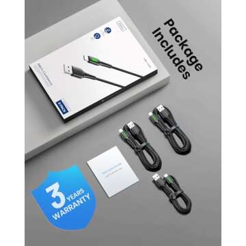 INIU USB to C Cable, 3 Packs [1.6ft+6.6ft*2] 3.1A USB A to USB C Fast Charging Cable, Braided Type C Phone Charger Cord for iPhone 16 15 Pro Samsung Galaxy S21 S20 S10 S9 Pixel LG Android