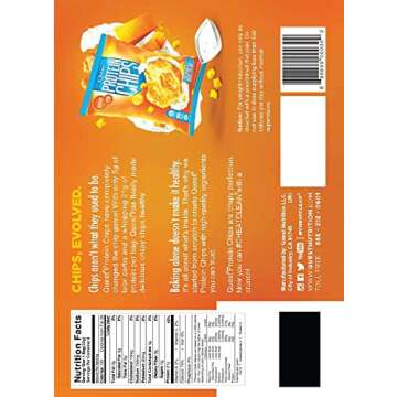 Quest Nutrition Cheddar & Sour Cream Protein Chips, Low Carb, Gluten Free, Potato Free, Baked, Pack of 8