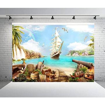BELECO 7x5ft Pirate Theme Backdrop for Parties