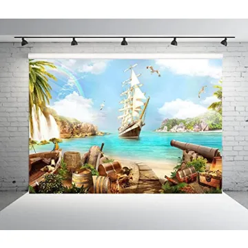 BELECO 7x5ft Pirate Theme Backdrop for Parties