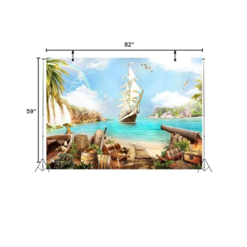 BELECO 7x5ft Pirate Theme Backdrop for Parties