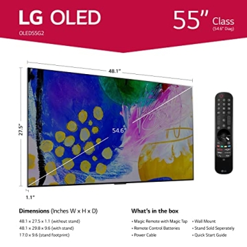 LG 55-Inch OLED G2 Series Smart TV with Voice Control