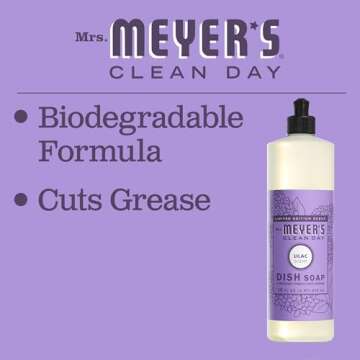 MRS. MEYER'S Lilac Dish Soap - Biodegradable Formula