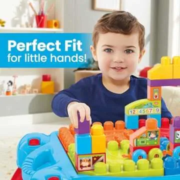 MEGA BLOKS Toddler Blocks Toy Set, Build ‘n Learn Table