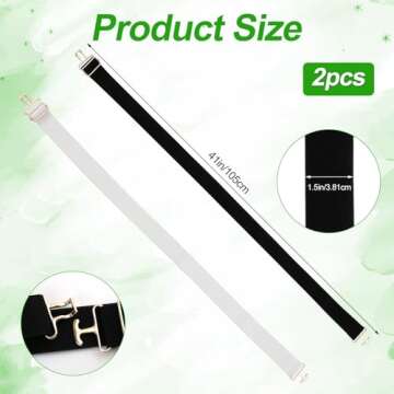 PEUTIER Women's 2pcs 1.5in Elastic Equestrian Belt, Surcingle Buckle Horse Bit Belt for Horseback Ri...