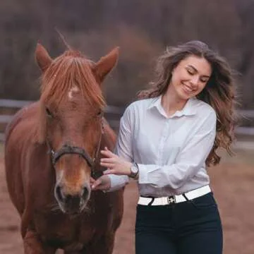 PEUTIER Women's 2pcs 1.5in Elastic Equestrian Belt, Surcingle Buckle Horse Bit Belt for Horseback Riding Sports, Black, Medium